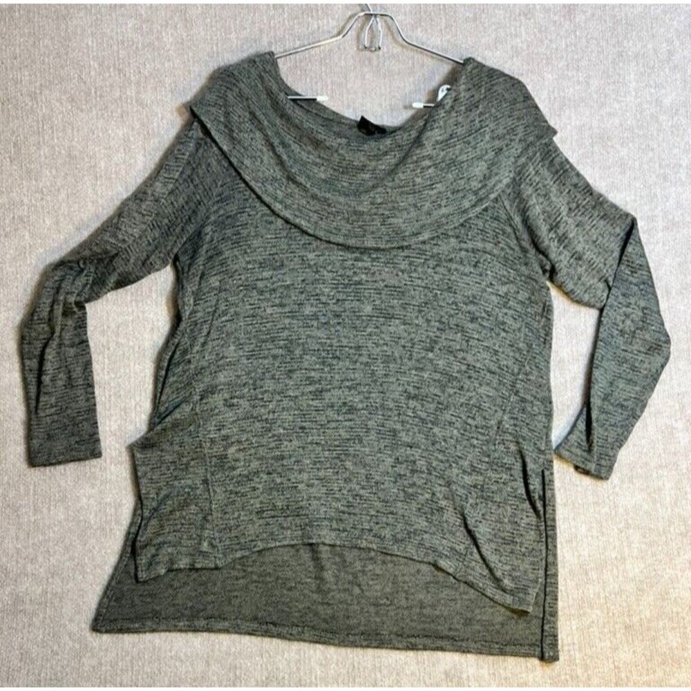Mossimo Shawl Collar L Olive Lightweight knit sweater  Boat Neck Drape Comfy‎